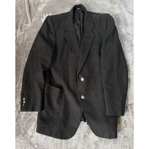 Vintage Faberge Black Two Button Blazer Jacket Pockets Mens Sport Coat 38